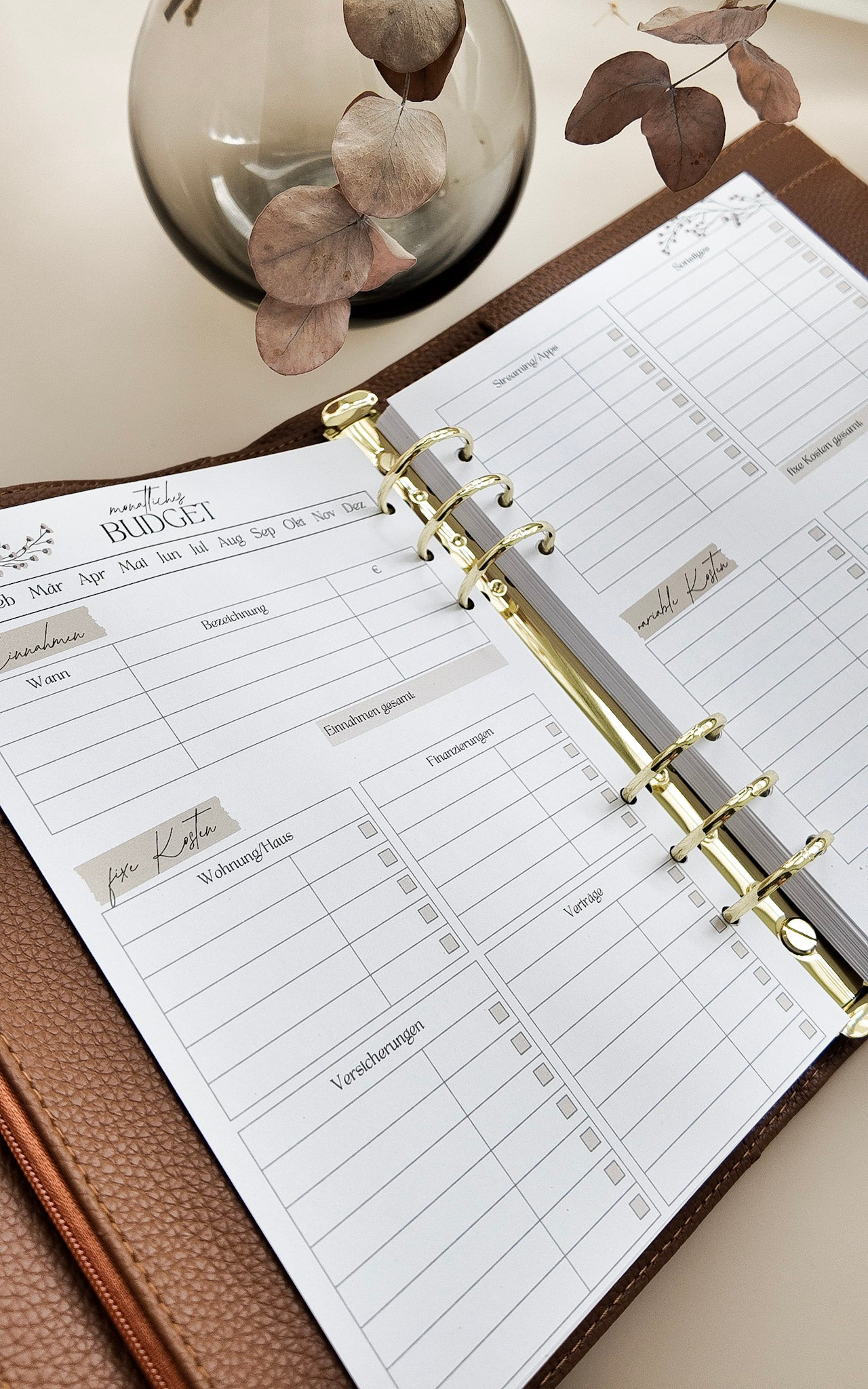 NEU Budgetplaner beige