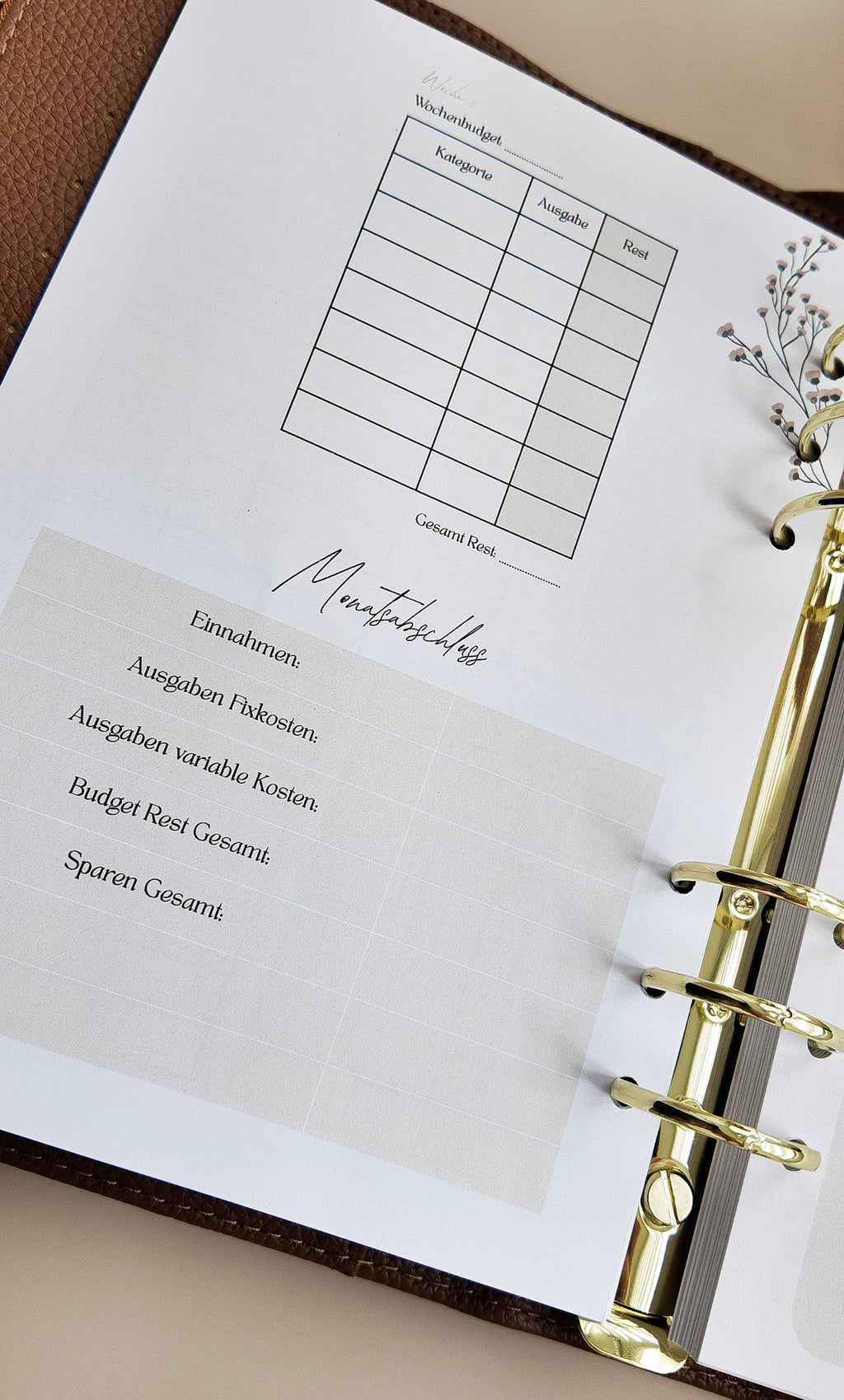 NEU Budgetplaner beige