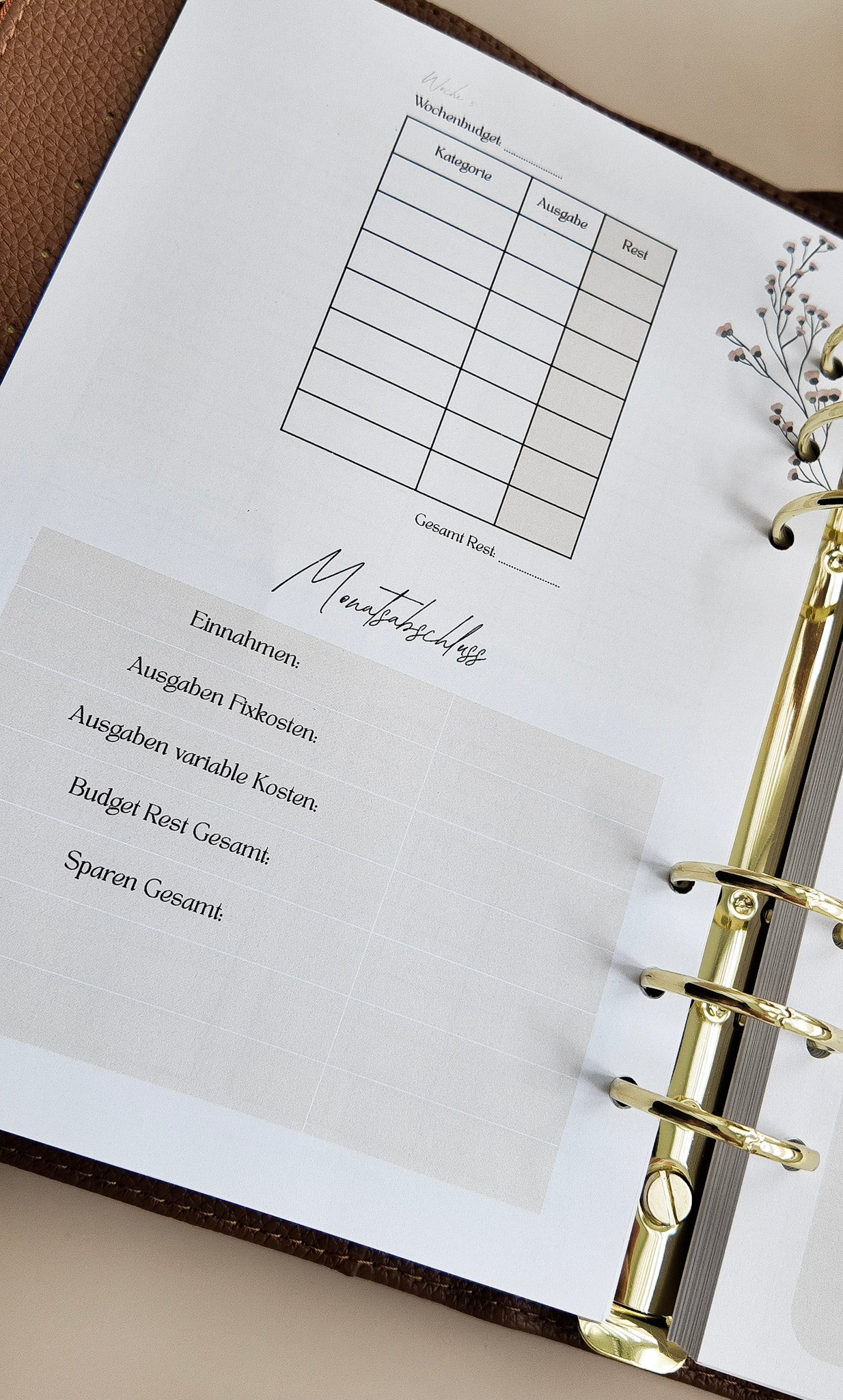 NEU Budgetplaner beige