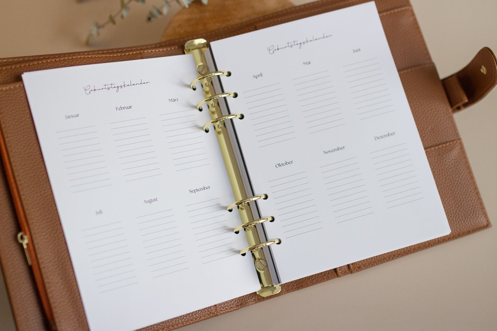 Wochenkalender undatiert